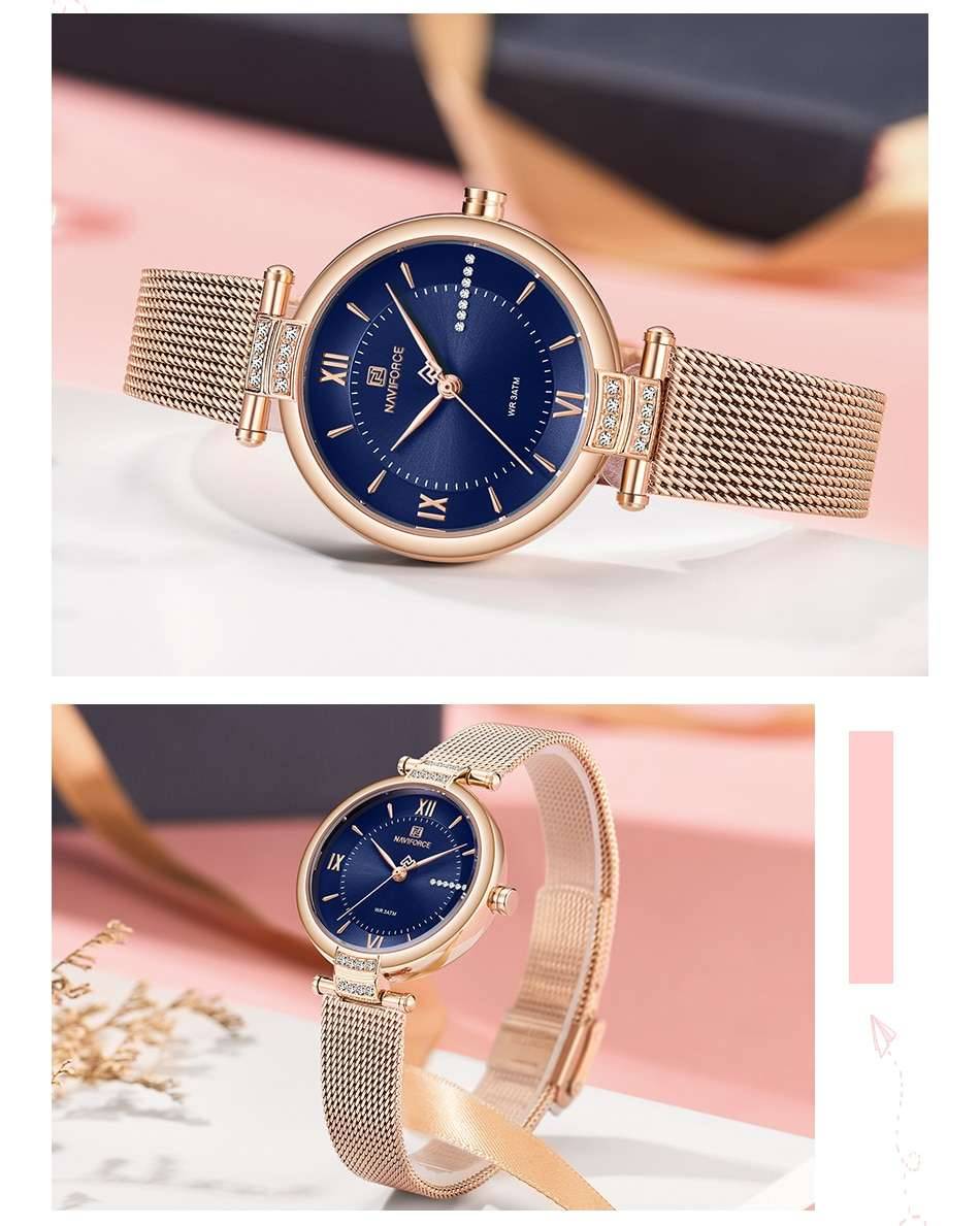 NAVIFORCE Women Watches Luxury Fashion Diamond Ladies Wristwatches Stainless Steel Mesh Strap Female Quartz Watch Girl Relogio NAVIFORCE Women Watches Luxury Fashion Diamond Ladies Wristwatches Stainless Steel Mesh Strap Female Quartz Watch Girl Relogio