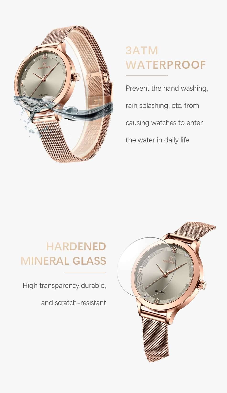 NAVIFORCE Women Watches New Fashion Luxury Brand Women's Watch Stainless Strap Quartz Wrist Watch For Female Relogio Feminino NAVIFORCE Women Watches New Fashion Luxury Brand Women's Watch Stainless Strap Quartz Wrist Watch For Female Relogio Feminino
