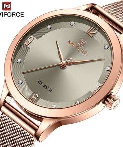 NAVIFORCE Women Watches New Fashion Luxury Brand Women's Watch Stainless Strap Quartz Wrist Watch For Female Relogio Feminino Women Quartz Watches 