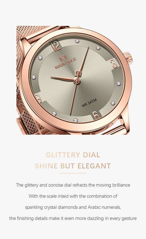 NAVIFORCE Women Watches New Fashion Luxury Brand Women's Watch Stainless Strap Quartz Wrist Watch For Female Relogio Feminino Women Quartz Watches