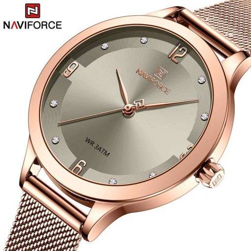 NAVIFORCE Women Watches New Fashion Luxury Brand Women's Watch Stainless Strap Quartz Wrist Watch For Female Relogio Feminino Women Quartz Watches