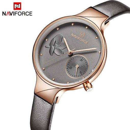 NAVIFORCE Women Watches Top Brand Luxury Fashion Female Quartz Wrist Watch Ladies Leather Waterproof Clock Girl Relogio Feminino Women Quartz Watches