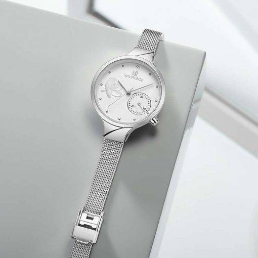 NAVIFORCE Women Watches Top Luxury Brand Fashion Steel Quartz Watch Ladies Waterproof Flower Girl Clock relogio feminino Women Quartz Watches