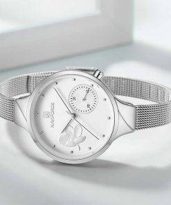 NAVIFORCE Women Watches Top Luxury Brand Fashion Steel Quartz Watch Ladies Waterproof Flower Girl Clock relogio feminino Women Quartz Watches 