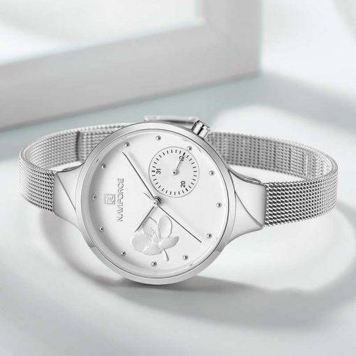 NAVIFORCE Women Watches Top Luxury Brand Fashion Steel Quartz Watch Ladies Waterproof Flower Girl Clock relogio feminino Women Quartz Watches
