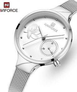 NAVIFORCE Women Watches Top Luxury Brand Fashion Steel Quartz Watch Ladies Waterproof Flower Girl Clock relogio feminino Women Quartz Watches 