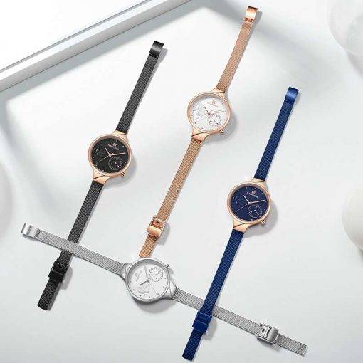 NAVIFORCE Women Watches Top Luxury Brand Fashion Steel Quartz Watch Ladies Waterproof Flower Girl Clock relogio feminino Women Quartz Watches