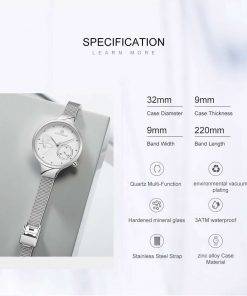 NAVIFORCE Women Watches Top Luxury Brand Fashion Steel Quartz Watch Ladies Waterproof Flower Girl Clock relogio feminino Women Quartz Watches 