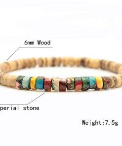 Natural Stone Bracelet Unisex Vintage Wooden Braclet Beaded Colorful Imperial Yoga Meditation Braslet Bileklik Pulseira Joias Bracelets Bracelets 