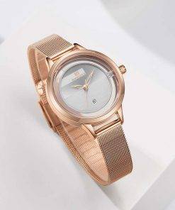 New NAVIFORCE Creative Simple Quartz Watch Women's Steel Mesh Dress Watches Girl Clock Ladies Bracelet Watch Relogios Feminino Women Quartz Watches 