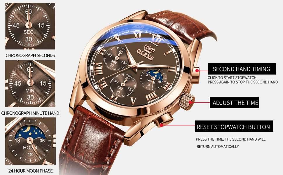 OLEVS Top Brand Mens Quartz Watch Noctilucent Business Waterproof Luxury Watch Leather Strap Relogio Masculino OLEVS Top Brand Mens Quartz Watch Noctilucent Business Waterproof Luxury Watch Leather Strap Relogio Masculino