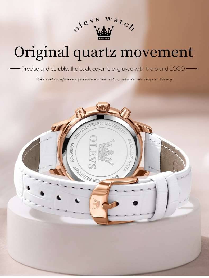 OLEVS Top Brand Women' Watches Luxury Diamond Ladies Quartz Wristwatch Waterproof Leather Strap Multifunction Watch for Woman OLEVS Top Brand Women' Watches Luxury Diamond Ladies Quartz Wristwatch Waterproof Leather Strap Multifunction Watch for Woman