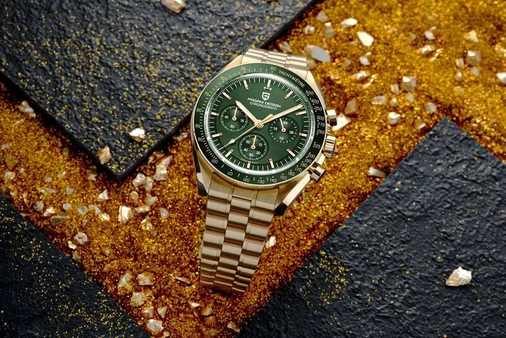 PAGANI DESIGN Chronograph Top Brand Luxury Moon Gold Quartz Watch for men 2022 New Automatic Date Wrist Watch Waterproof Clock