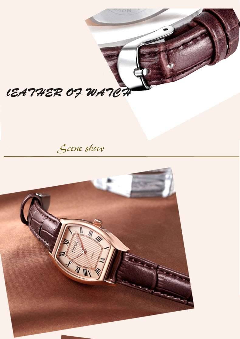 PREMA Women Watches Ladies Brand Fashion Wristwatch Female Casual Quartz Leather Clock 2021 Dropshipping