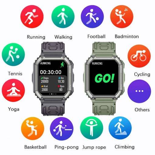 SENBONO 2022 New Smart Watch Men Big Battery Music Play Fitness Tracker Bluetooth Dial Call Sport Smartwatch Men for IOS Android Men Sports & Smartwatches