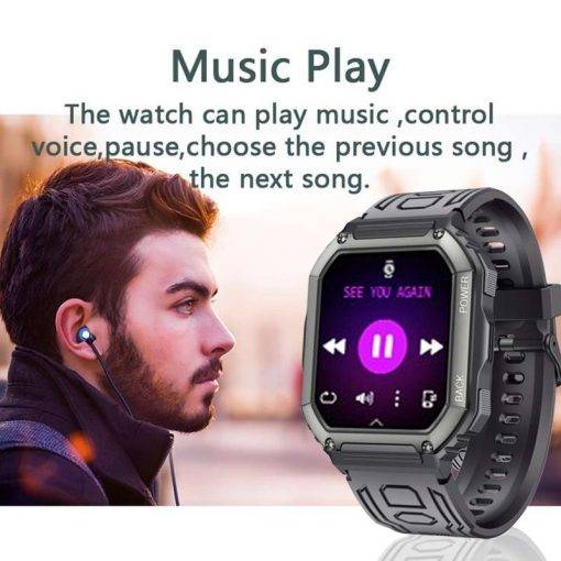 SENBONO 2022 New Smart Watch Men Big Battery Music Play Fitness Tracker Bluetooth Dial Call Sport Smartwatch Men for IOS Android Men Sports & Smartwatches