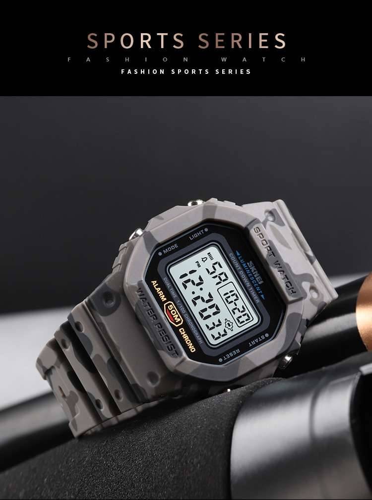 SKMEI Multifunctional Digital Sport Watch Men 2 Time Count Down Mens Wristwatches Fashion Retro Male Watches reloj hombre 1628