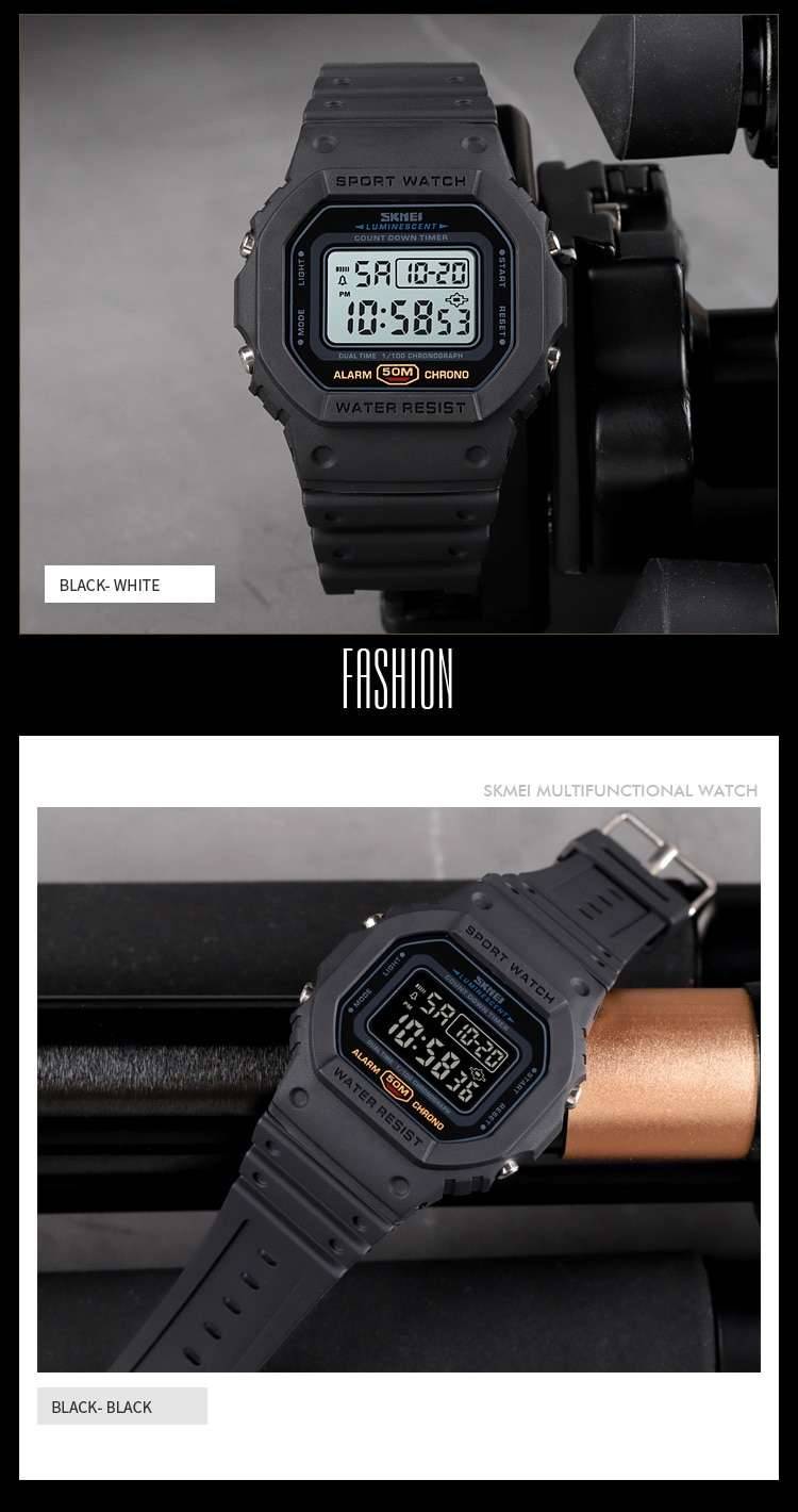 SKMEI Multifunctional Digital Sport Watch Men 2 Time Count Down Mens Wristwatches Fashion Retro Male Watches reloj hombre 1628
