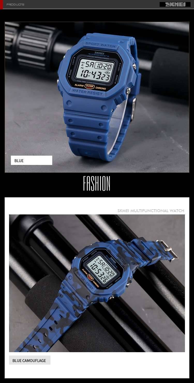 SKMEI Multifunctional Digital Sport Watch Men 2 Time Count Down Mens Wristwatches Fashion Retro Male Watches reloj hombre 1628