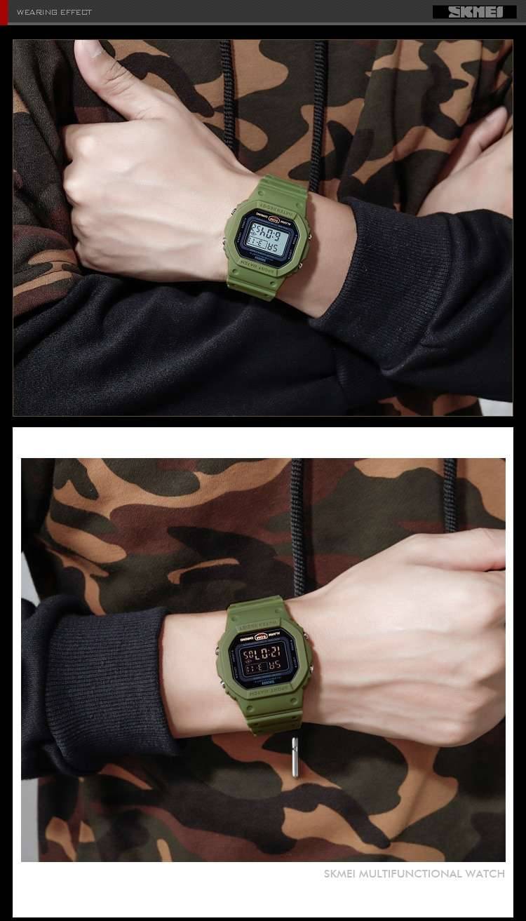 SKMEI Multifunctional Digital Sport Watch Men 2 Time Count Down Mens Wristwatches Fashion Retro Male Watches reloj hombre 1628