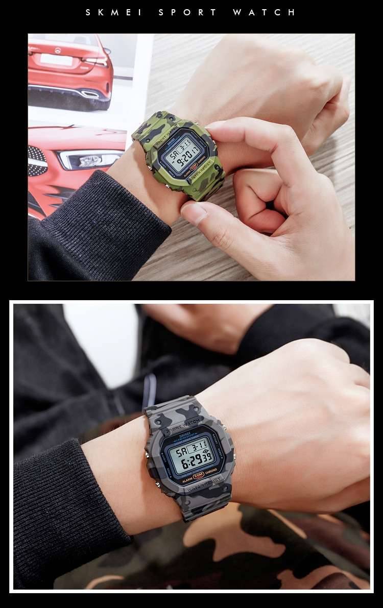 SKMEI Multifunctional Digital Sport Watch Men 2 Time Count Down Mens Wristwatches Fashion Retro Male Watches reloj hombre 1628