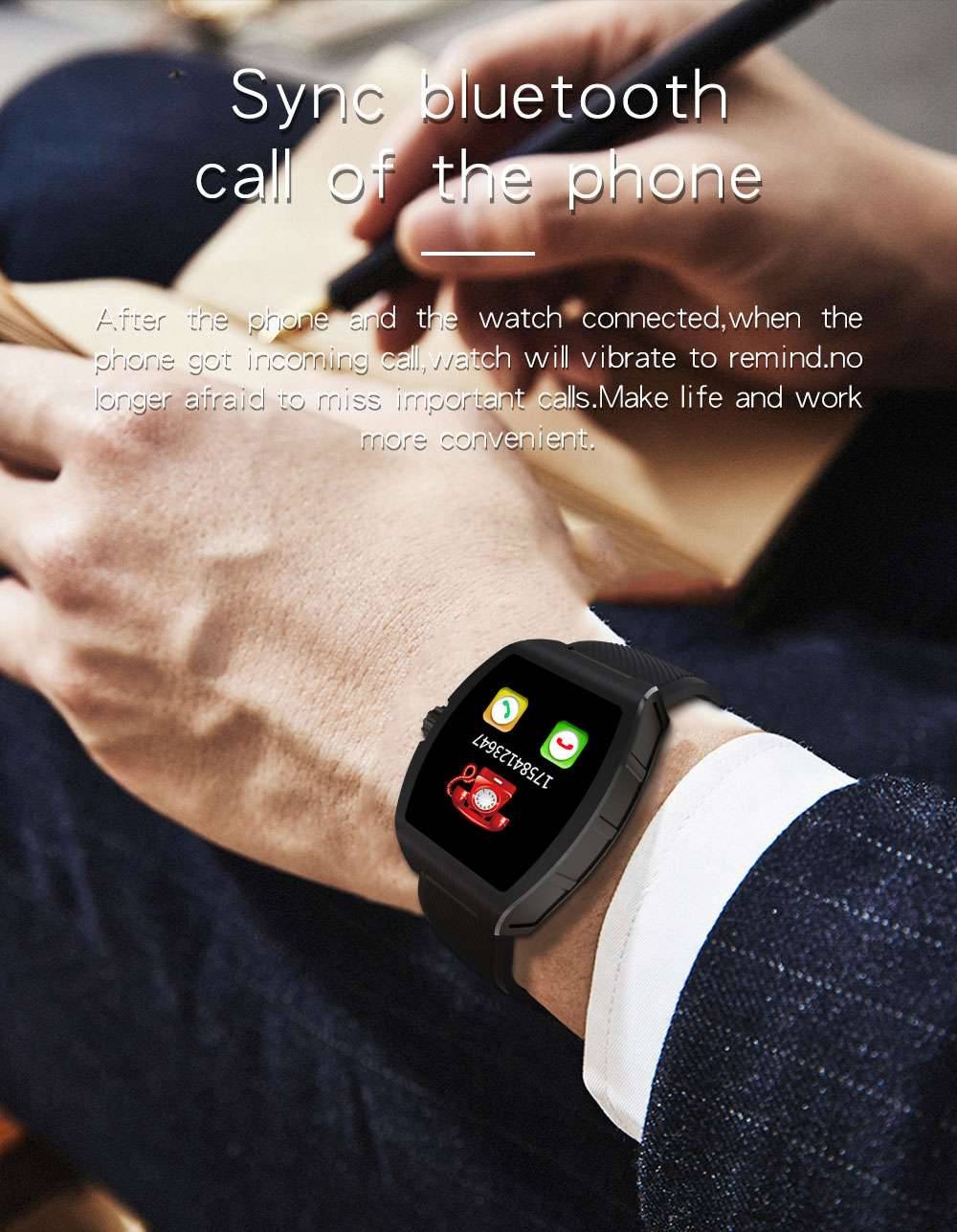 Smart Watch for Men Women Tonneau Watch with Temperature Monitor Bluetooth Heart Rate Blood Pressure Waterproof Watches часы C1