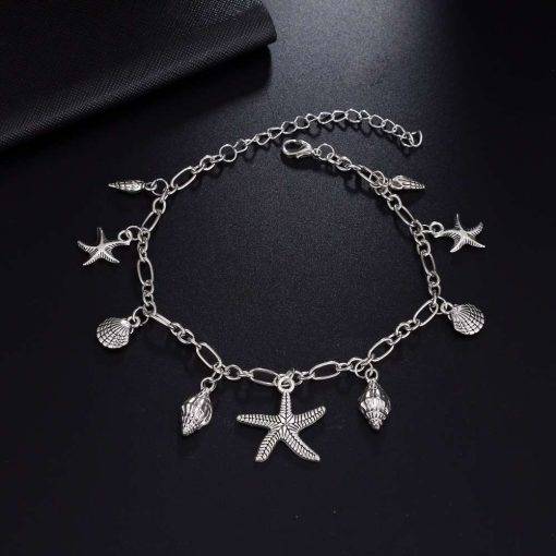 Vintage Anklets for Women Starfish Shell Pendant Anklet Summer Beach Foot Ankle Bohemian Anklet Bracelet On Leg Jewelry Women Anklets