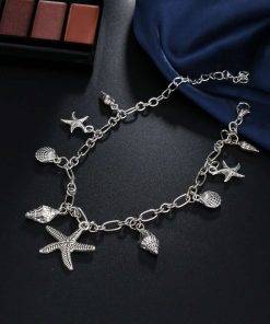 Vintage Anklets for Women Starfish Shell Pendant Anklet Summer Beach Foot Ankle Bohemian Anklet Bracelet On Leg Jewelry Women Anklets 