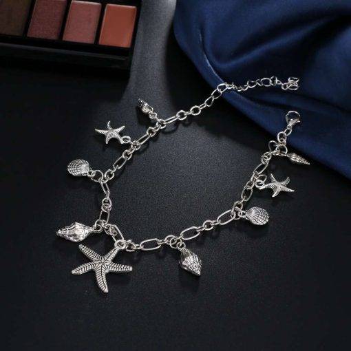 Vintage Anklets for Women Starfish Shell Pendant Anklet Summer Beach Foot Ankle Bohemian Anklet Bracelet On Leg Jewelry Women Anklets