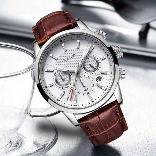 Watches Mens 2022 LIGE Top Brand Luxury Casual Leather Quartz Men's Watch Business Clock Male Sport Waterproof Date Chronograph Men Quartz Watches