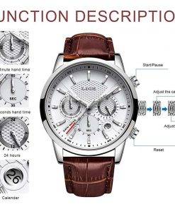 Watches Mens 2022 LIGE Top Brand Luxury Casual Leather Quartz Men's Watch Business Clock Male Sport Waterproof Date Chronograph Men Quartz Watches 