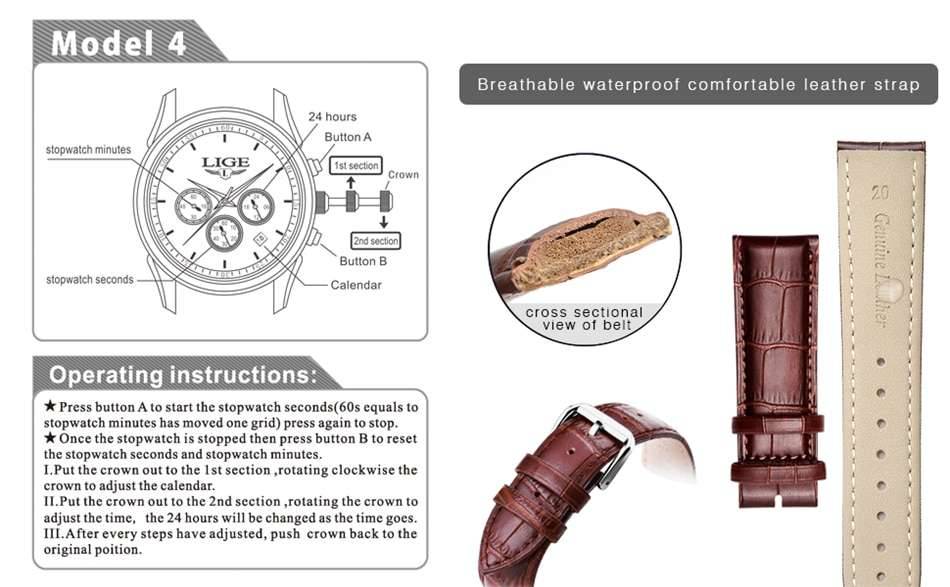 Watches Mens 2022 LIGE Top Brand Luxury Casual Leather Quartz Men's Watch Business Clock Male Sport Waterproof Date Chronograph Watches Mens 2022 LIGE Top Brand Luxury Casual Leather Quartz Men's Watch Business Clock Male Sport Waterproof Date Chronograph