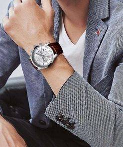 Watches Mens 2022 LIGE Top Brand Luxury Casual Leather Quartz Men's Watch Business Clock Male Sport Waterproof Date Chronograph Men Quartz Watches 