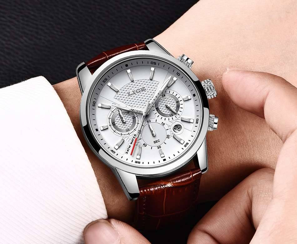 Watches Mens 2022 LIGE Top Brand Luxury Casual Leather Quartz Men's Watch Business Clock Male Sport Waterproof Date Chronograph Watches Mens 2022 LIGE Top Brand Luxury Casual Leather Quartz Men's Watch Business Clock Male Sport Waterproof Date Chronograph