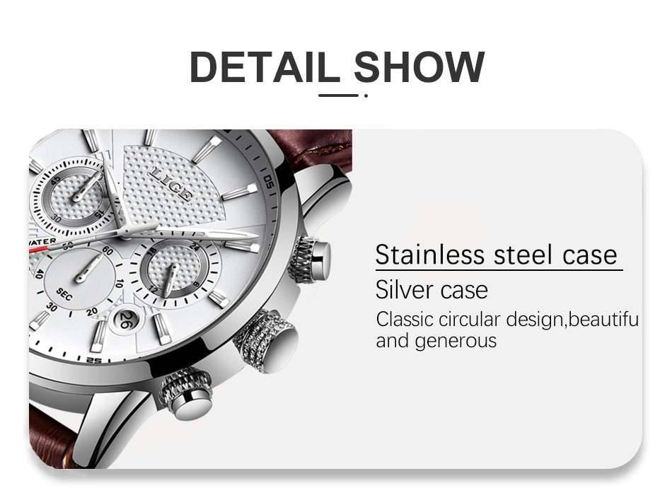 Watches Mens 2022 LIGE Top Brand Luxury Casual Leather Quartz Men's Watch Business Clock Male Sport Waterproof Date Chronograph Watches Mens 2022 LIGE Top Brand Luxury Casual Leather Quartz Men's Watch Business Clock Male Sport Waterproof Date Chronograph