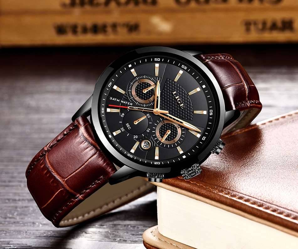 Watches Mens 2022 LIGE Top Brand Luxury Casual Leather Quartz Men's Watch Business Clock Male Sport Waterproof Date Chronograph Watches Mens 2022 LIGE Top Brand Luxury Casual Leather Quartz Men's Watch Business Clock Male Sport Waterproof Date Chronograph