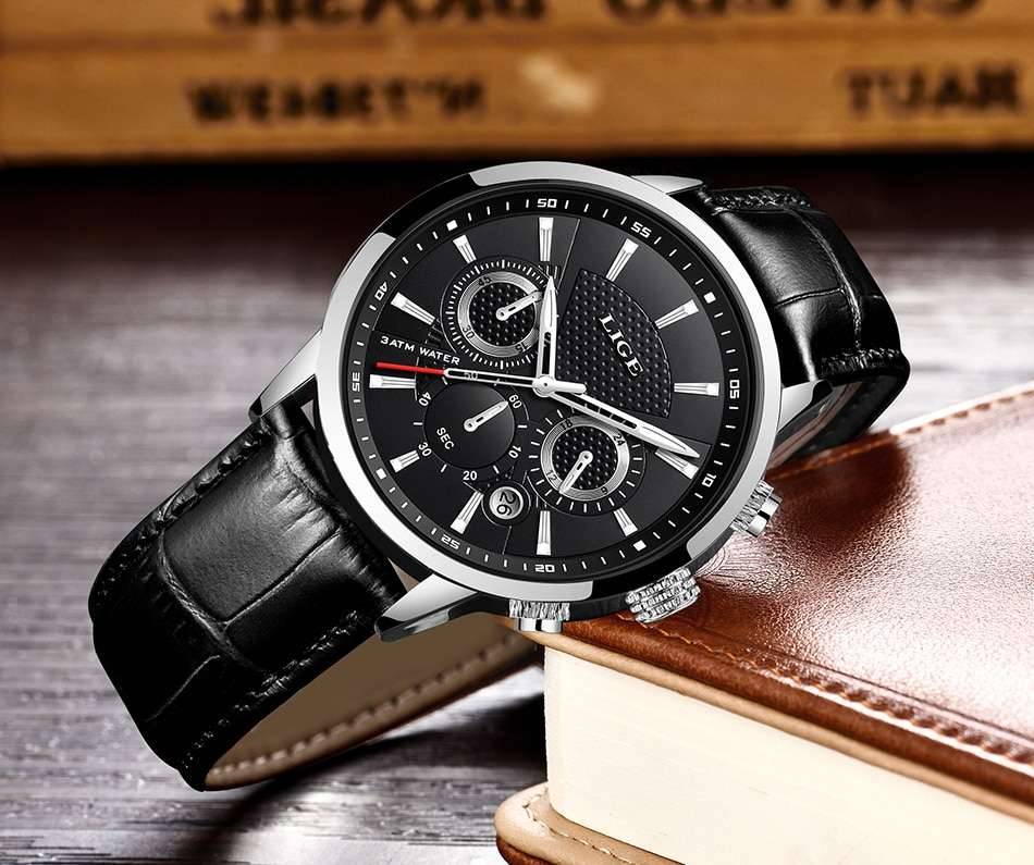 Watches Mens 2022 LIGE Top Brand Luxury Casual Leather Quartz Men's Watch Business Clock Male Sport Waterproof Date Chronograph Watches Mens 2022 LIGE Top Brand Luxury Casual Leather Quartz Men's Watch Business Clock Male Sport Waterproof Date Chronograph