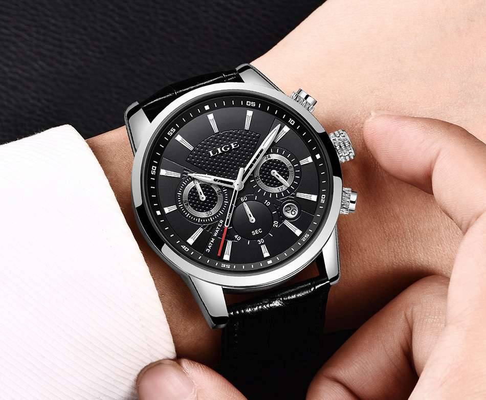 Watches Mens 2022 LIGE Top Brand Luxury Casual Leather Quartz Men's Watch Business Clock Male Sport Waterproof Date Chronograph Watches Mens 2022 LIGE Top Brand Luxury Casual Leather Quartz Men's Watch Business Clock Male Sport Waterproof Date Chronograph