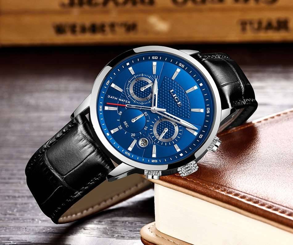 Watches Mens 2022 LIGE Top Brand Luxury Casual Leather Quartz Men's Watch Business Clock Male Sport Waterproof Date Chronograph Watches Mens 2022 LIGE Top Brand Luxury Casual Leather Quartz Men's Watch Business Clock Male Sport Waterproof Date Chronograph