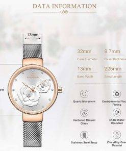 Women Watch NAVIFORCE Top Luxury Brand Steel Mesh Waterproof Ladies Watches Flower Quartz Female Wristwatch Charming Girl Clock Women Quartz Watches 