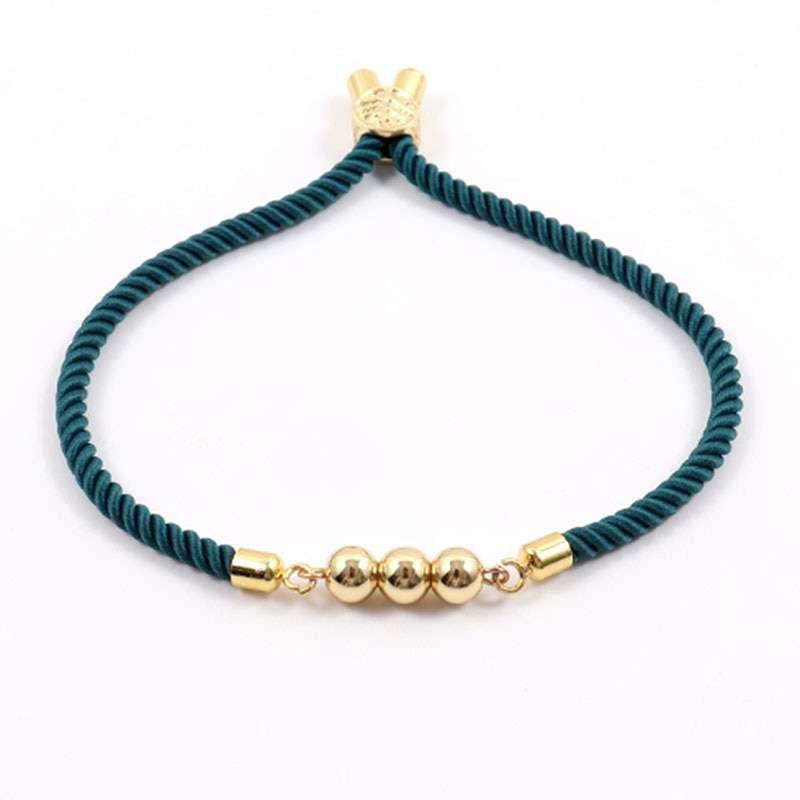 2022 New Fashion Round Bead Women Bracelet Trendy Multicolor Adjustable Rope Charm Bracelet For Women Jewelry Gift