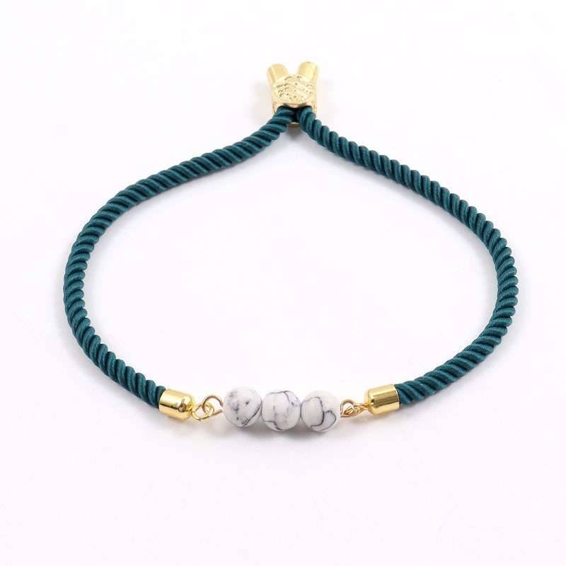 2022 New Fashion Round Bead Women Bracelet Trendy Multicolor Adjustable Rope Charm Bracelet For Women Jewelry Gift