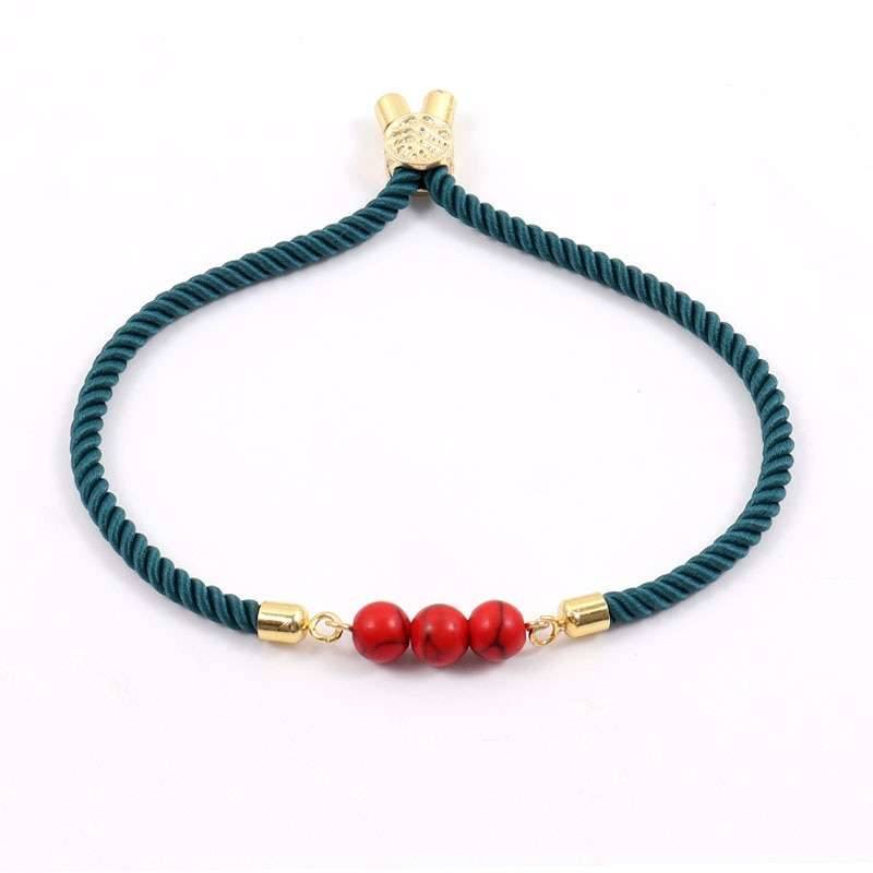 2022 New Fashion Round Bead Women Bracelet Trendy Multicolor Adjustable Rope Charm Bracelet For Women Jewelry Gift