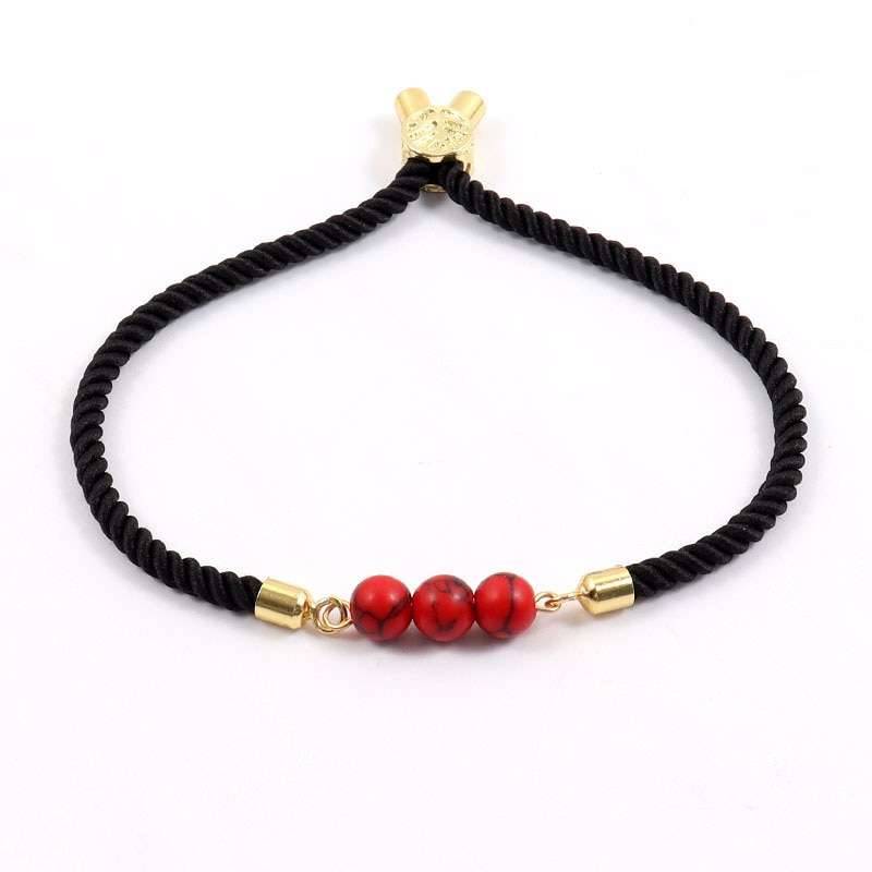 2022 New Fashion Round Bead Women Bracelet Trendy Multicolor Adjustable Rope Charm Bracelet For Women Jewelry Gift