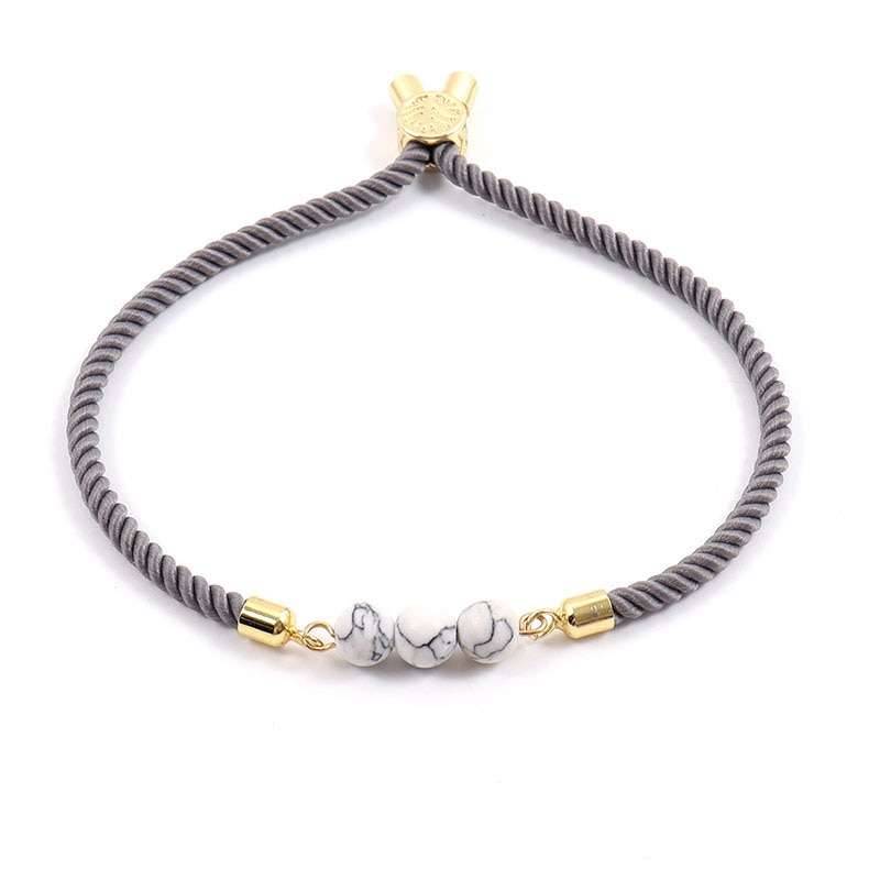 2022 New Fashion Round Bead Women Bracelet Trendy Multicolor Adjustable Rope Charm Bracelet For Women Jewelry Gift