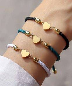 2023 Classic Heart Women Bracelet Fashion Romantic Handmade Adjustable 3mm Multicolor Milan Rope Bracelet For Women Jewelry Gift Women Bracelets 