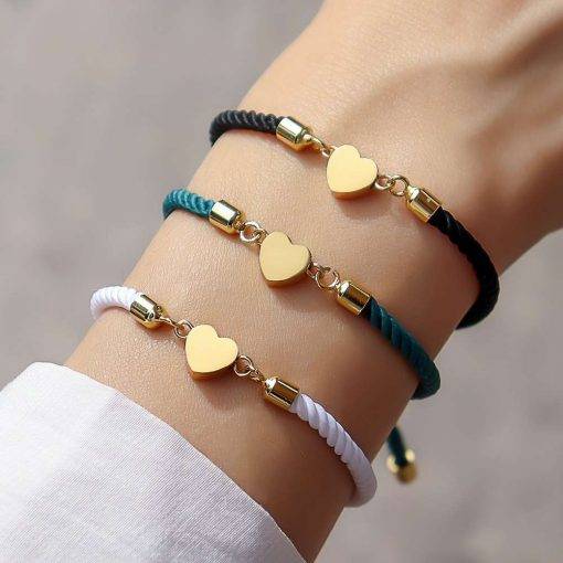 2023 Classic Heart Women Bracelet Fashion Romantic Handmade Adjustable 3mm Multicolor Milan Rope Bracelet For Women Jewelry Gift Women Bracelets