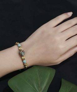 Ethnic Style Handmade Bead Copper Bead Woven Fashion Women's Bracelet Retro Simple Waterproof Wax Line Yoga Charm Bracelet Women Bracelets 