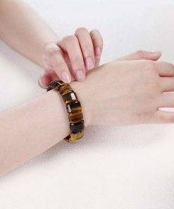 JD Natural Stone Colorful Tiger Eyes Beads Bangles Men Women Bracelets Handmade Mookiate Jasper Energy Jewelry For Summer Gifts Women Bracelets