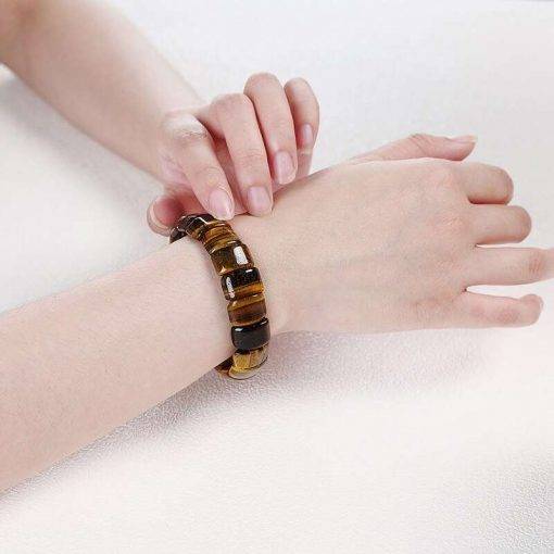 JD Natural Stone Colorful Tiger Eyes Beads Bangles Men Women Bracelets Handmade Mookiate Jasper Energy Jewelry For Summer Gifts Women Bracelets